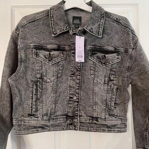 Wild Fable Cropped Denim Jean Jacket- Stone Washed Size S NEW